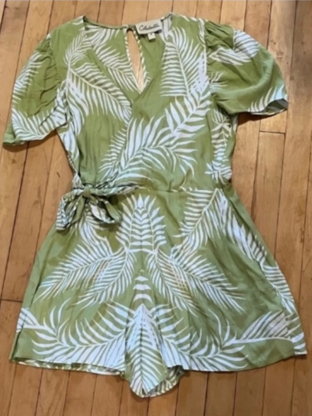 Cleobella Remington Palm Green Romper Size Small